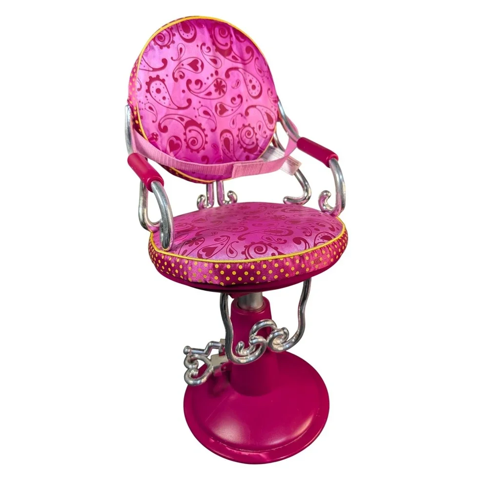 Our Generation Pink Paisley Salon Chair for 18 inch Dolls Battat Beauty Shop